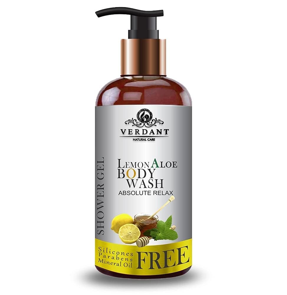 Verdant Natural Care Aloe Vera & Lemon Body Wash for Women & Men | Deep Hydrating & Nourishing & Absolute Relax Body Wash for Tan Removal & Deep Cleansing | Suitable for All Skin Types 300 ml