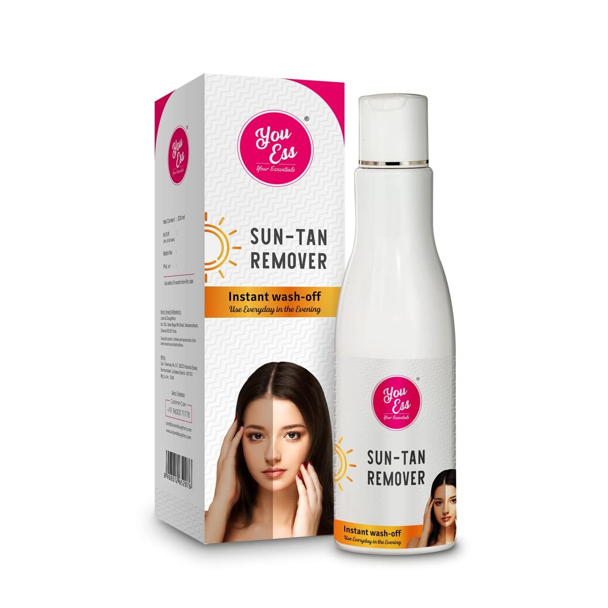 YouEss Sun Tan Removal with Innovative Instant Wash-Off formula is ideal for everyday evening use 200ml