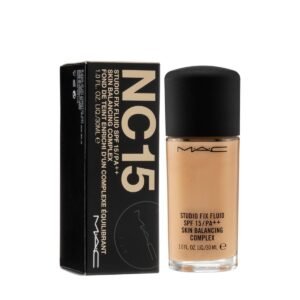 MAC Studio Fix Professional Waterproof oil-free Longlasting Liquid 24-hour colour-true foundation Matte Finish For Women, Girls (NC - 15, 30 ML)