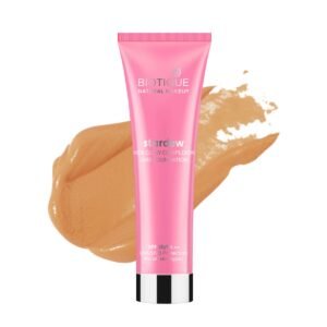 Biotique Natural Makeup Stardew Insta Glow Cream For All Skin Types Full Coverage Foundation, Caramel, 30Ml Natural Finish, Pack Of 1