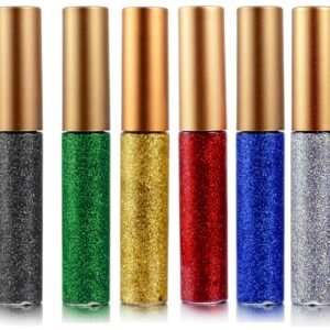 DR HONEY Glitter Glossy Eye Liner Cream Blue Silver Red Green Gold Black (Pack Of 6) New Pick Multi Color