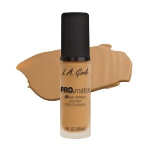 L. A Girl - HD Pro Matte Foundation-Light Tan | Medium to full coverage foundation | Long wearing, buildable coverage | Best for normal to oily skin types | Suede-like finish | 30ml