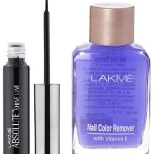 LAKMÉ Absolute Shine Glossy Liquid Eye Liner, Black, 4.5Ml And Lakme Nail Color Remover, 27Ml