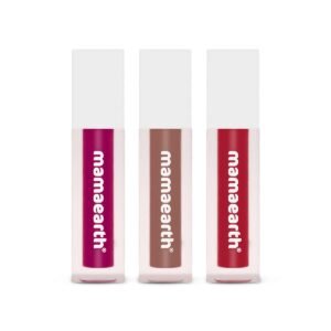 Mamaearth Feather Light Liquid Matte Mini Lipsticks- Set of 3 16-Hour Long Stay | Weightless & Non-Drying | Made Safe Certified