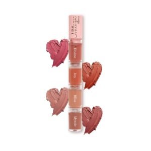 Milagro Beauty Quad Squad 1.0, Matte Liquid Lipstick 4 Shades In 1, Intense Color, Long-Lasting, Moisturizing & Non-Drying, Smudge-Proof & Waterproof (4Ml)