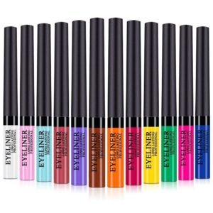 My Colors Colorful Liquid Eyeliner Set, 12 colors Matte Neon Eyeliner Pencil Pigmented Waterproof Smudgeproof Long Lasting Gel Eye Liner Eye Makeup Gift Kit for Women (Multicolor)