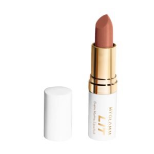 MyGlamm LIT Satin Matte Lipstick-Kuwtk (Brown)-4.5 gm | 3D Satin Matte Finish | Long Lasting Lipstick | Cruelty-Free Lipstick