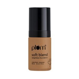 Plum Soft Blend Full Coverage Liquid All Skin Typ Weightless Foundation | With Hyaluronic Acid | Matte Finish | Super Hydrating | 100% Vegan & Cruelty-Free | Honey Beam - 128Y